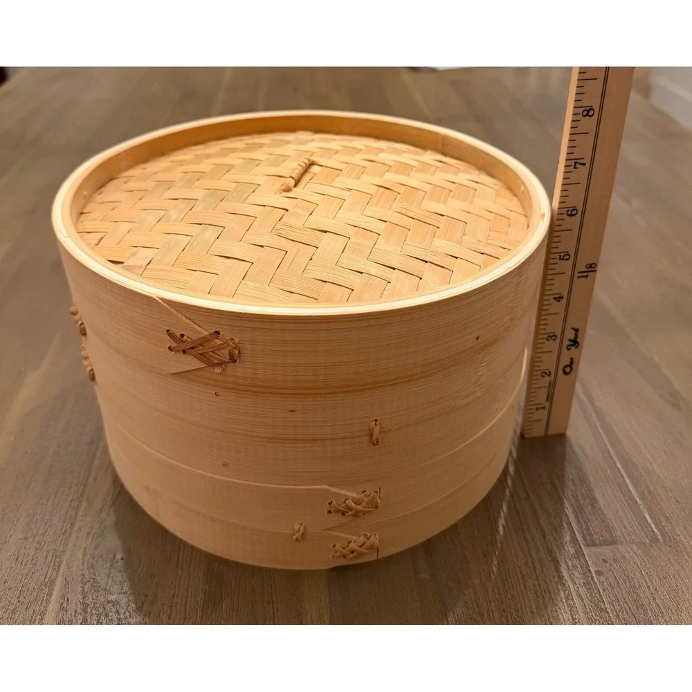 Pao Everyday Asian Cooking Bamboo‎ Steamer 10 Inch 2 Tier Ekco Dumpling Steamer